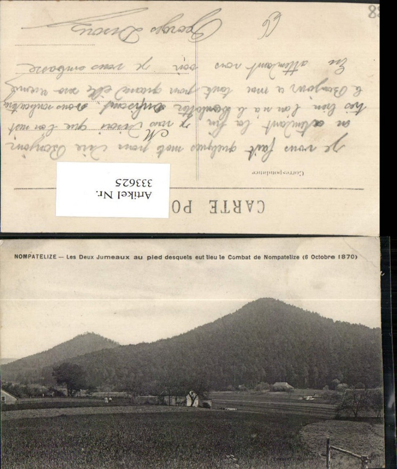 333625,Lothringen Vosges Nompatelize Deux Jumeaux au pied desquels eut lieu le Combat Landschaft