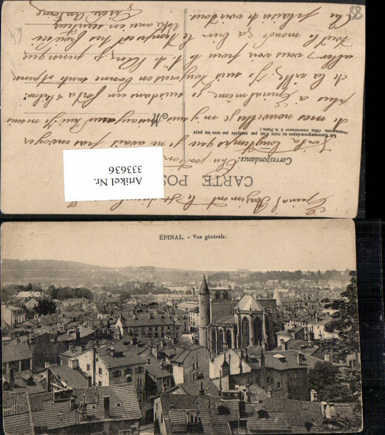 333636,Lothringen Vosges Epinal Vue generale Totale Kirche