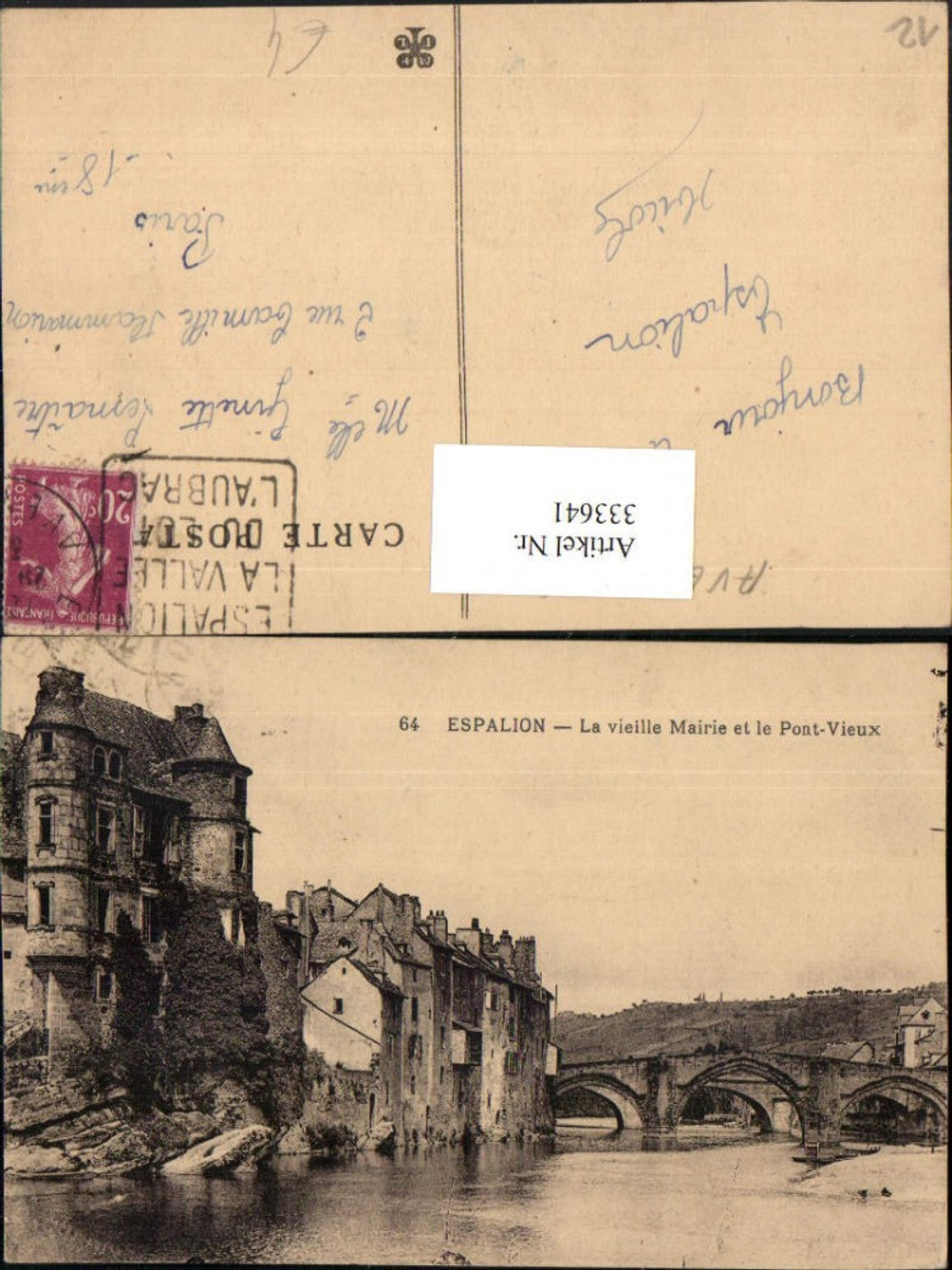333641,Midi-Pyrenees Aveyron Espalion La vieille Mairie et le Pont-Vieux Brücke