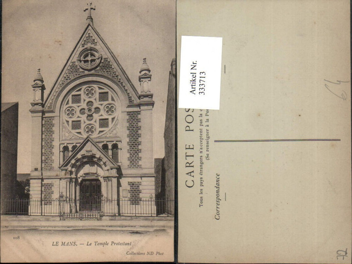 333713,Pays de la Loire Sarthe Le Mans Le Temple Protestant Protestantische Kirche