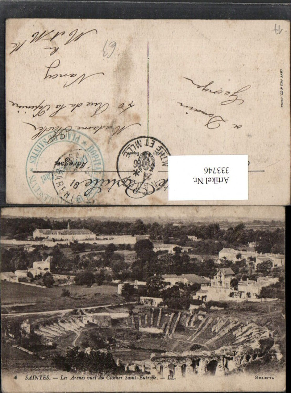 333746,Poitou-Charentes Charente-Maritime Saintes Arenes vues du Clocher Saint-Eutrope Arena