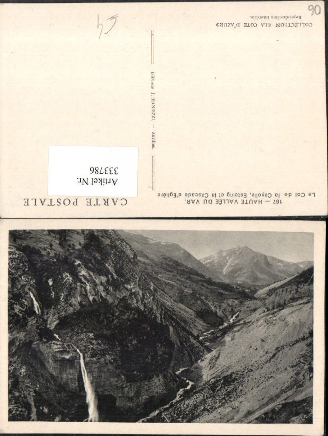 333786,Provence-Alpes-Cote-Azur Alpes-Maritimes Col de la Cayolle Esteing et la Cascade d'Egliere