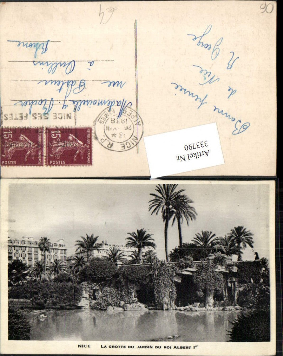 333790,Provence-Alpes-Cote-Azur Alpes-Maritimes Nice Nizza Grotte du Jardin du roi Albert Palmen
