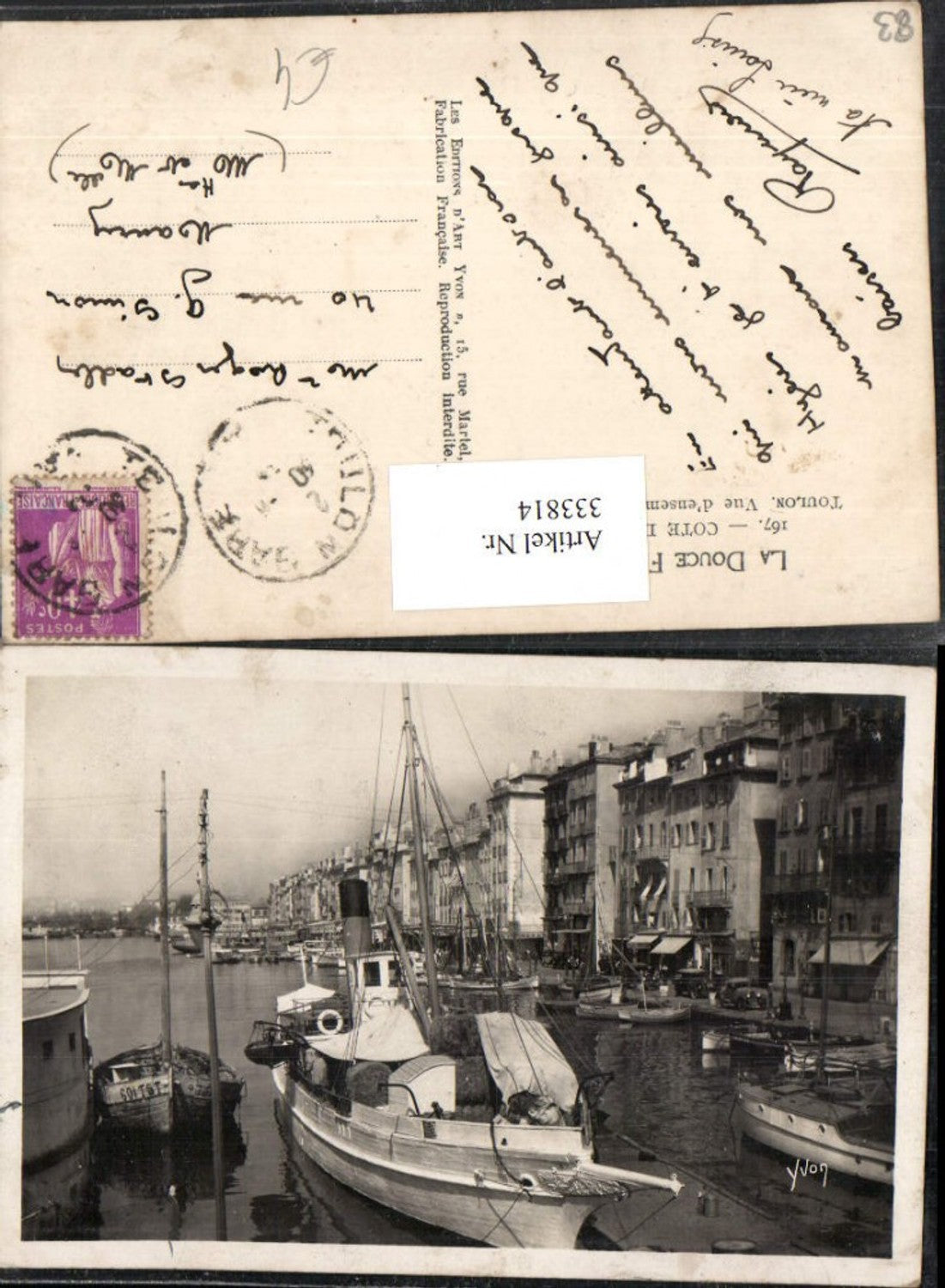 333814,Provence-Alpes-Cote-Azur Var Toulon Vue d'ensemble du Port Hafen Boote