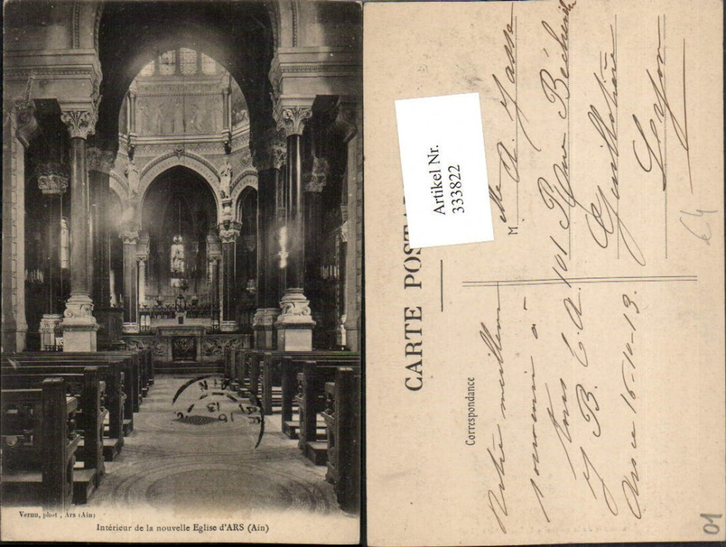 333822,Rhone-Alpes Ain Ars Interieur de la nouvelle Eglise Kirche