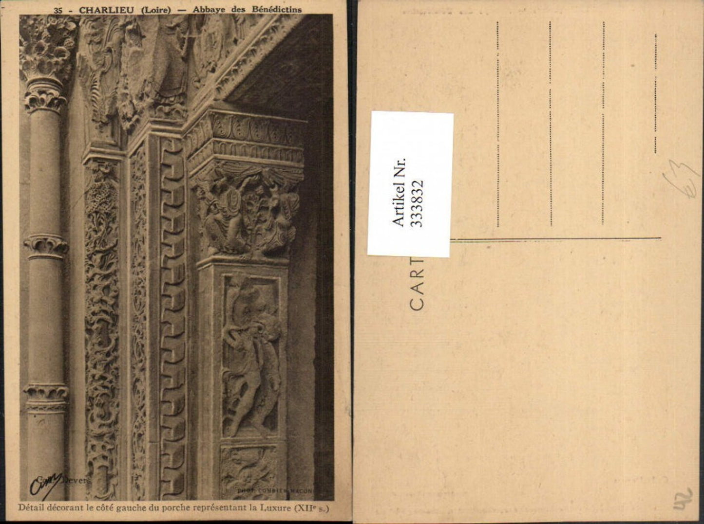 333832,Rhone-Alpes Loire Charlieu Abbaye des Benedictins Detailansicht