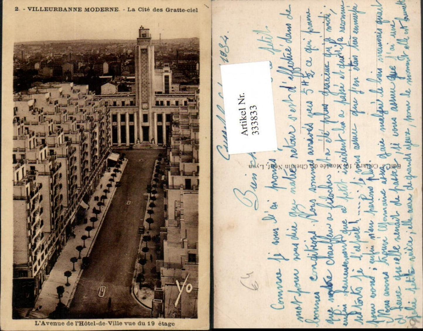 333833,Rhone-Alpes Rhone Villeurbanne Moderne Avenue de Hotel de Ville Rathaus