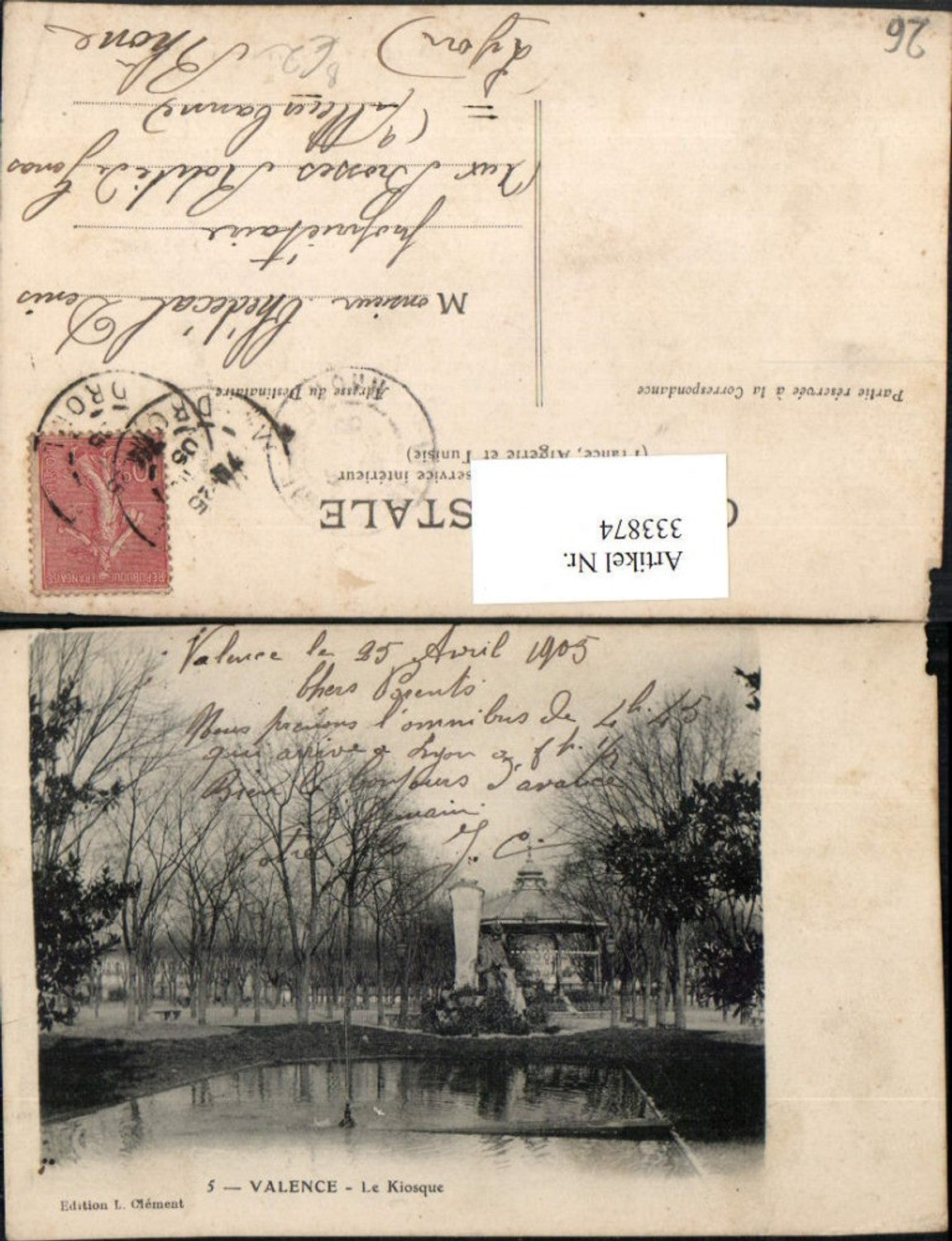 333874,Rhone-Alpes Drome Valence Le Kiosque Pavillon