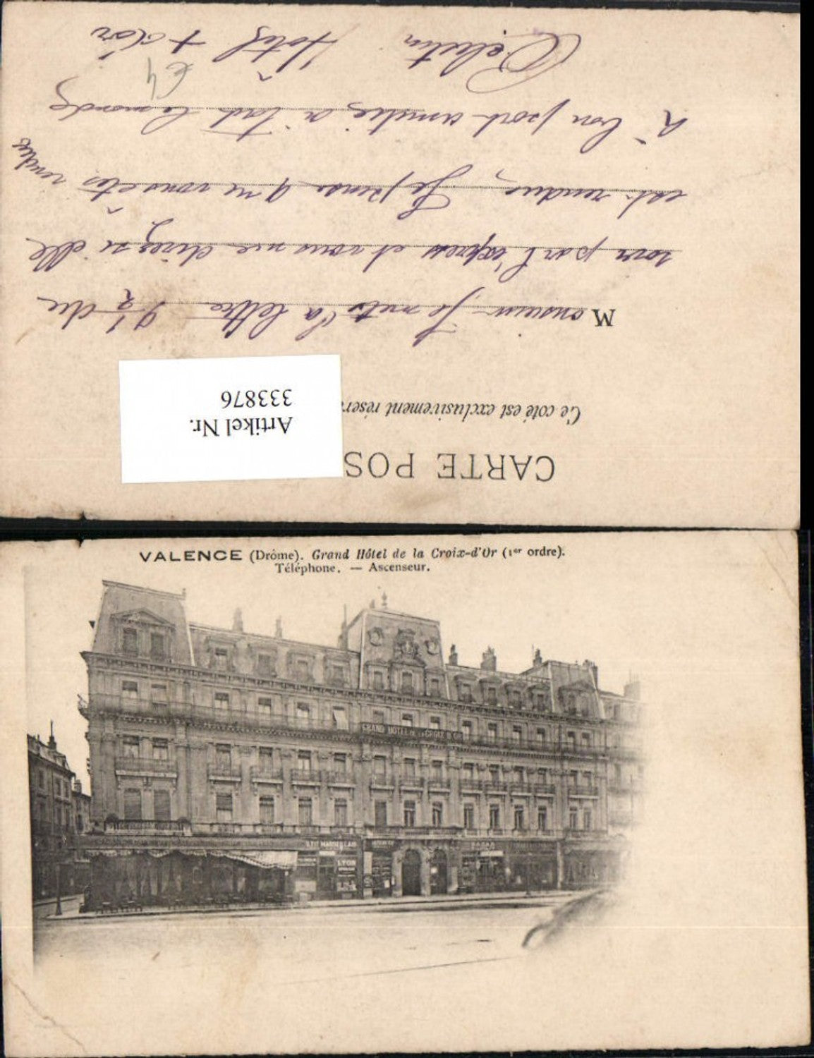 333876,Rhone-Alpes Drome Valence Grand Hotel de la Croix-d'Or