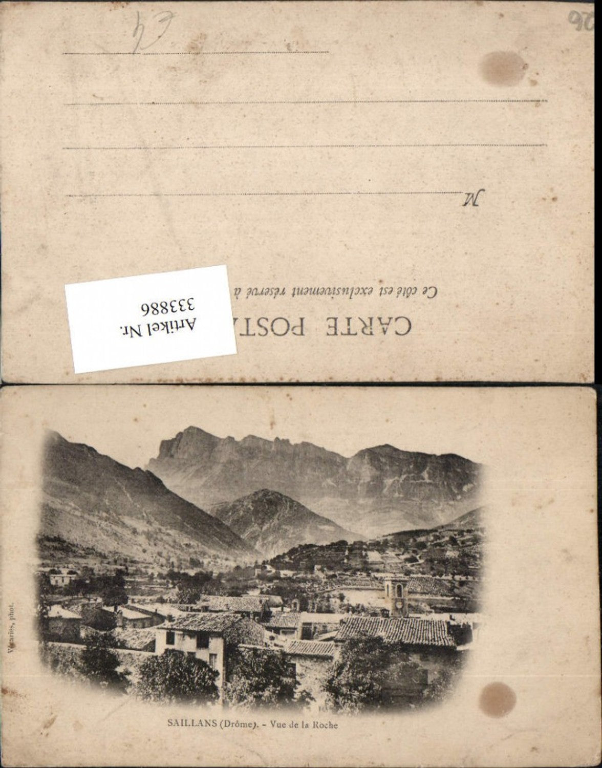 333886,Rhone-Alpes Drome Saillans Vue de la Roche Teilansicht Bergkulisse