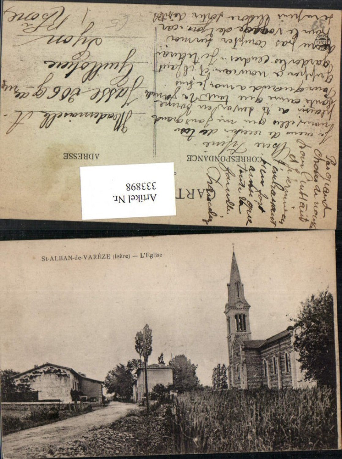 333898,Rhone-Alpes Isere St-Alban-de-Vareze L'Eglise Kirche