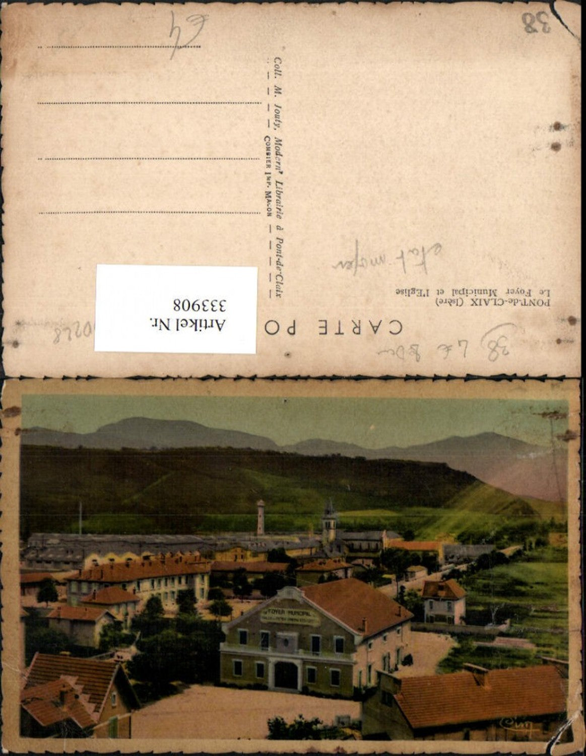 333908,Rhone-Alpes Isere Pont-de-Claix Le Foyer Municipal et l'Eglise Teilansicht