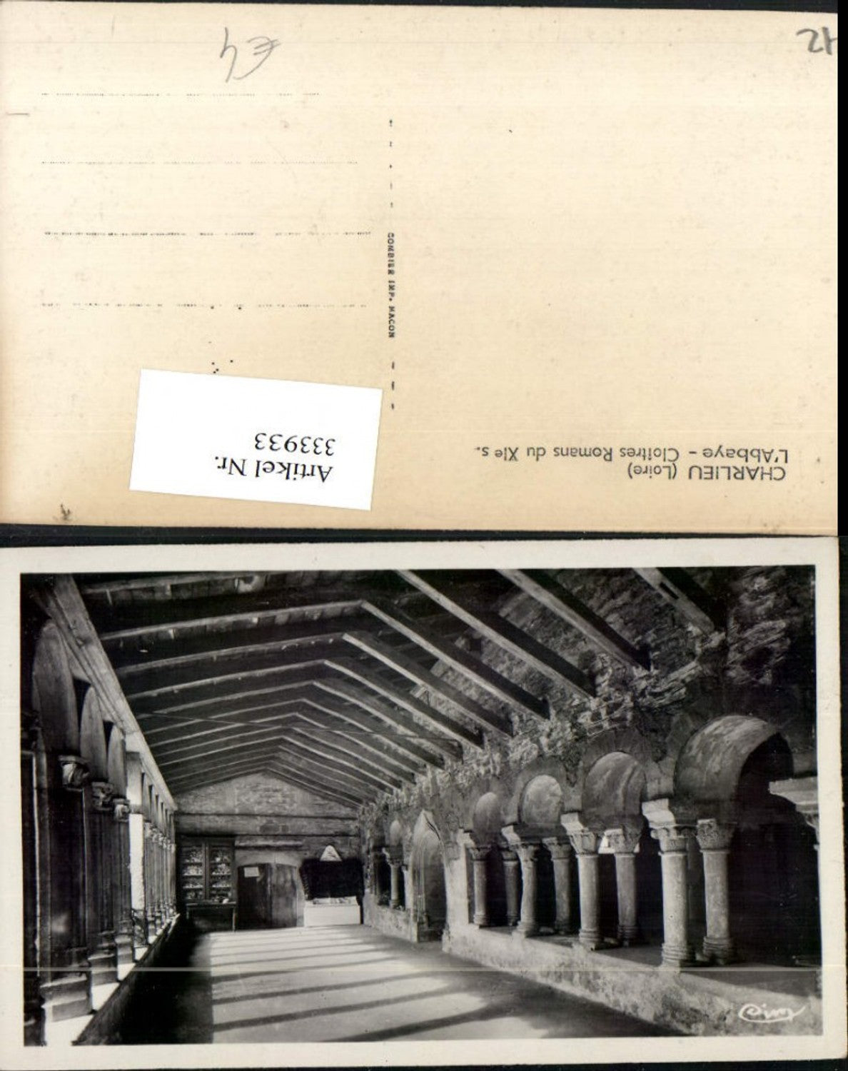 333933,Rhone-Alpes Loire Charlieu L'Abbaye Cloitres Romans Kloster Arkaden