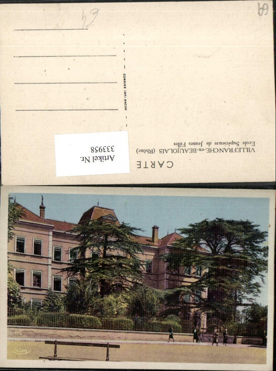 333958,Rhone-Alpes Rhone Villefranche-en-Beaujolais Ecole Superierue de Jeunes Filles Schule