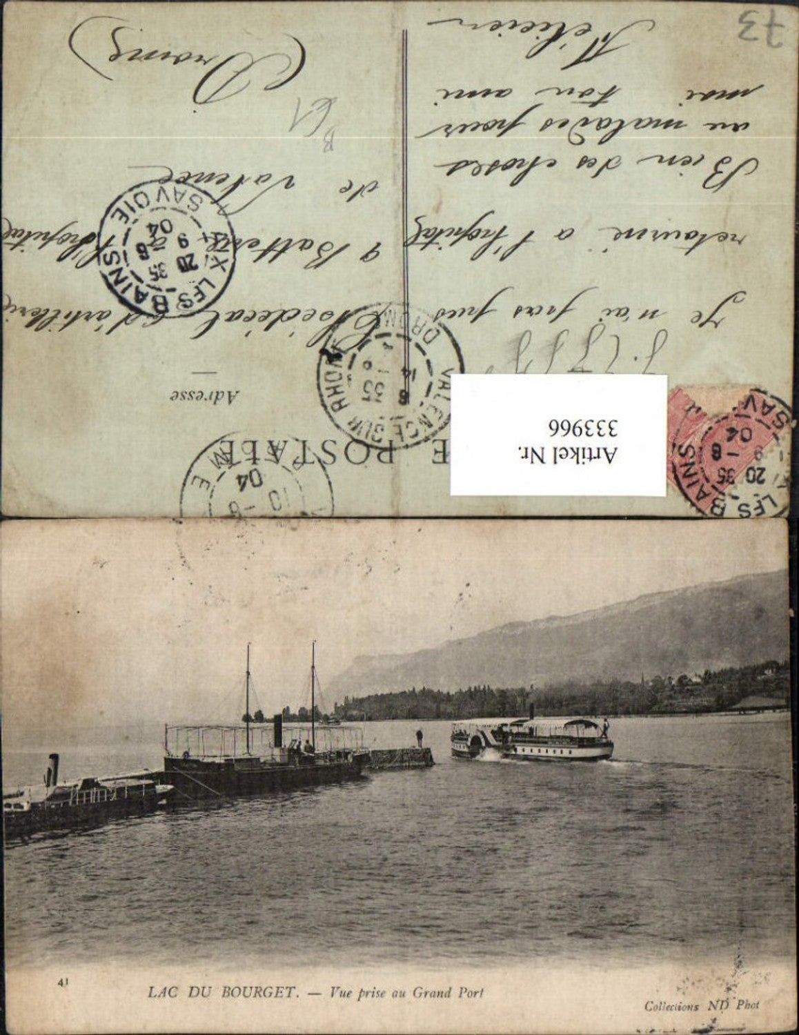 333966,Rhone-Alpes Savoie Lac du Bourget Vue prise au Grand Port Boote