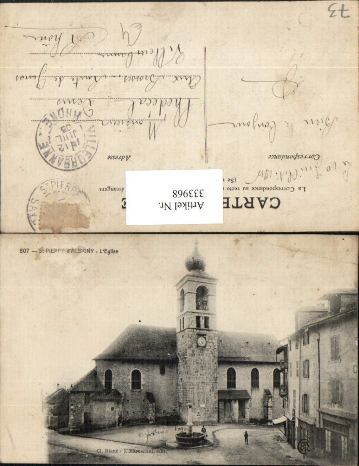 333968,Rhone-Alpes Savoie St-Pierre-d'Albigny L'Eglise Kirche Brunnen