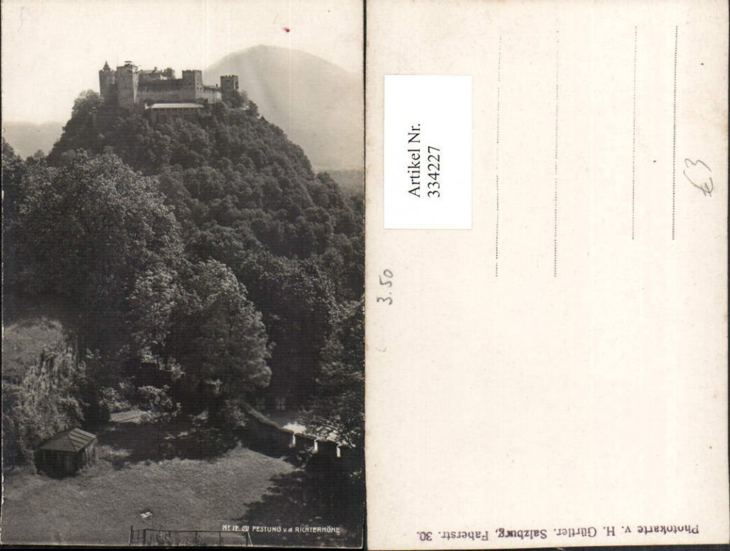 334227,Salzburg Festung Hohensalzburg von d. Richterhöhe