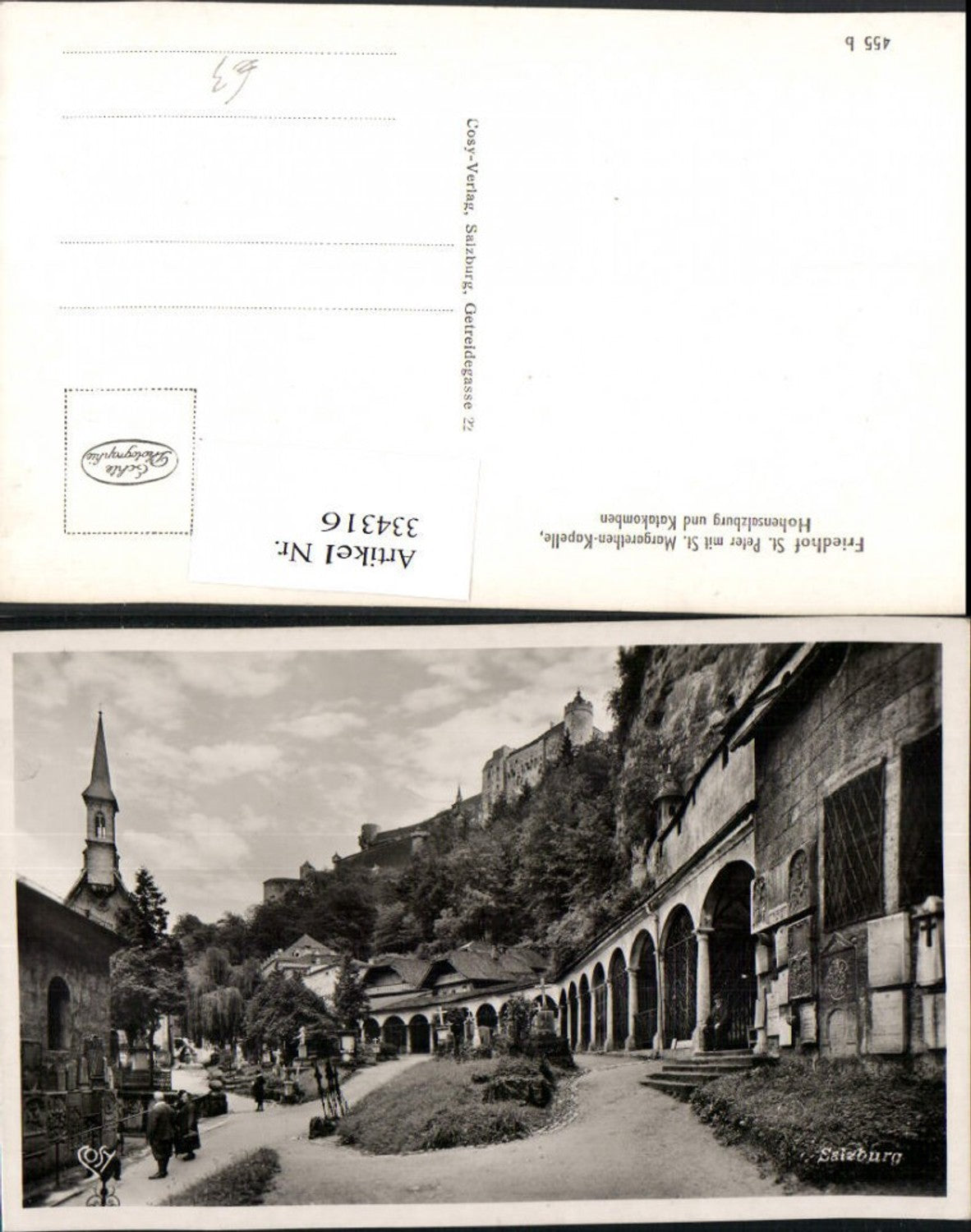 334316,Salzburg Friedhof St. Peter m. St. Margarethen-Kapelle Hohensalzburg u. Katakomben