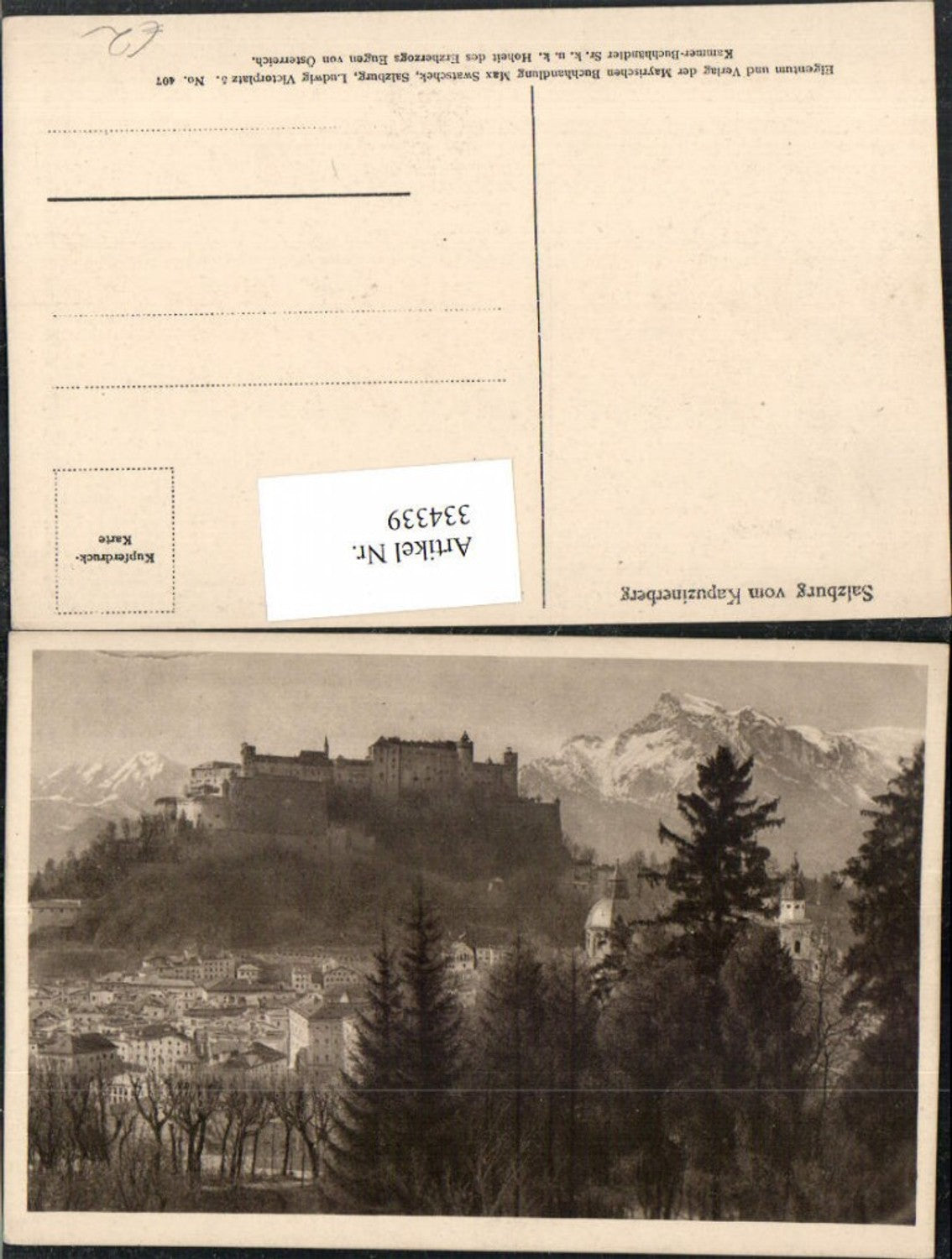 334339,Salzburg Teilansicht m. Festung vom Kapuzinerberg Bergkulisse