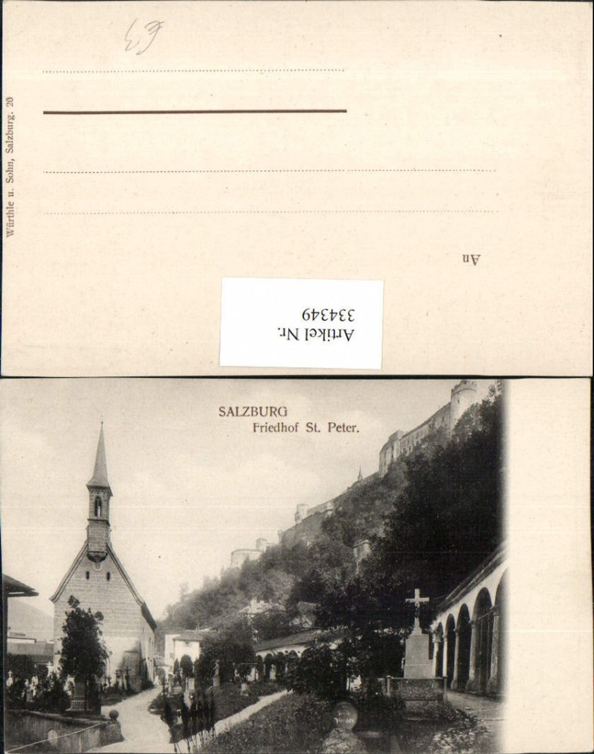 334349,Salzburg Friedhof St. Peter Kirche m. Festung