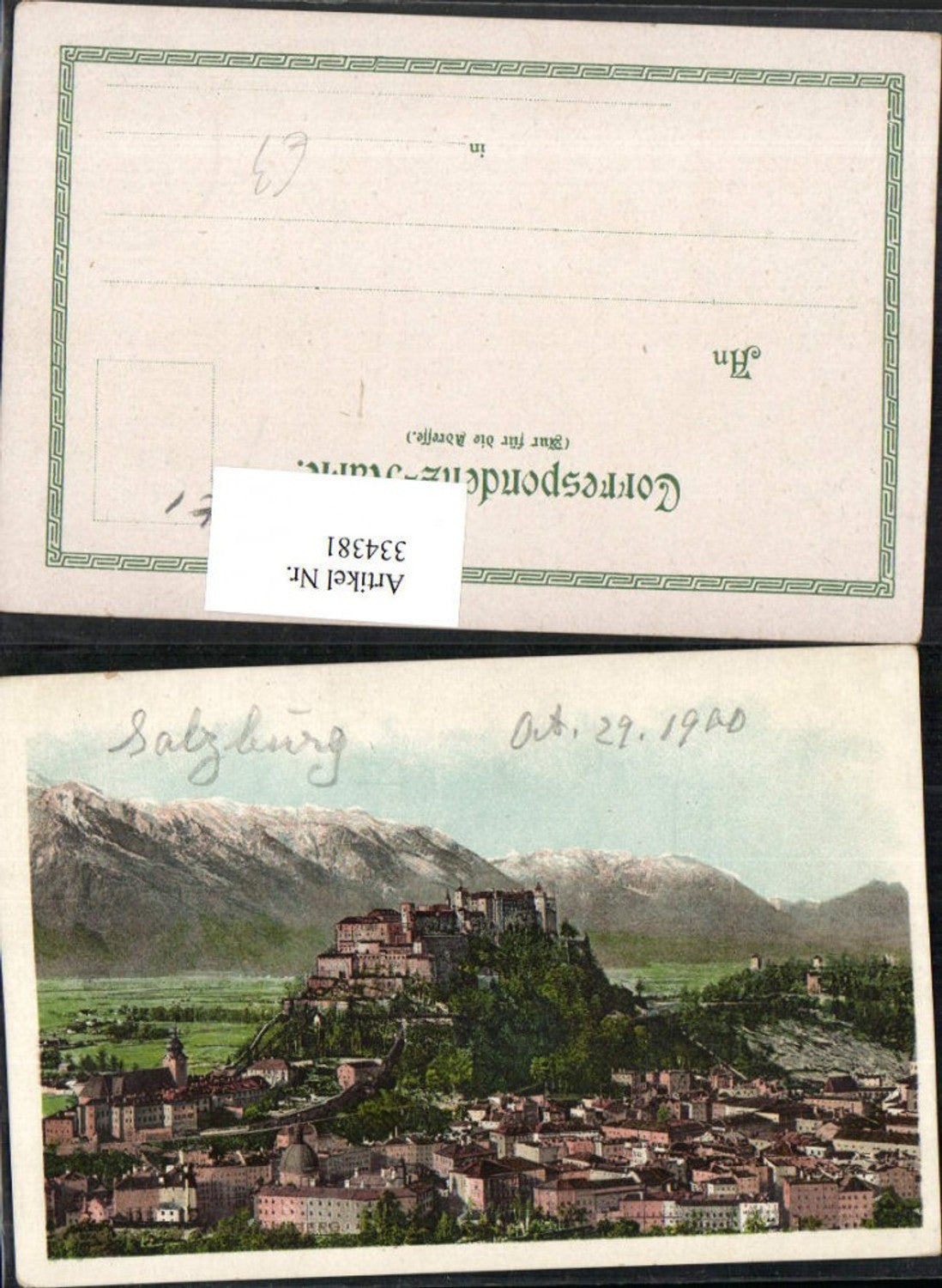 334381,Salzburg Teilansicht m. Festung Bergkulisse