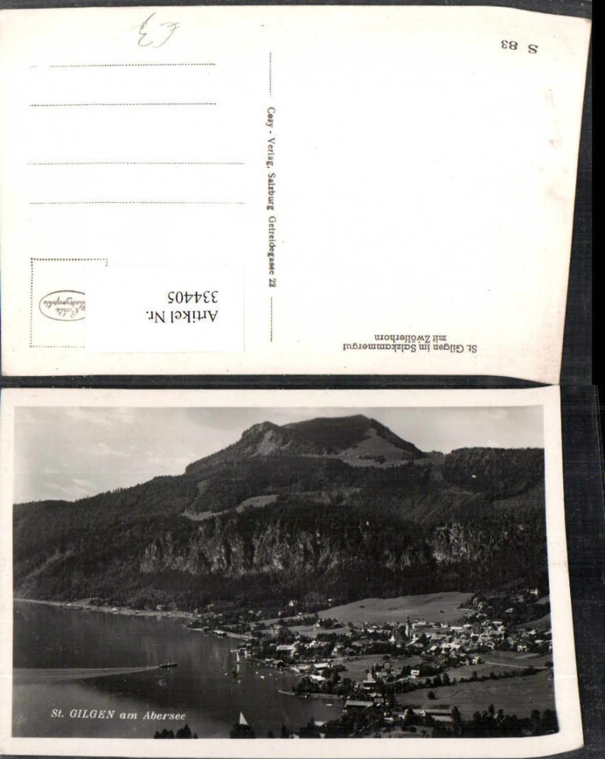334405, St. Gilgen am Abersee Wolfgangsee Totale m. Zwölferhorn