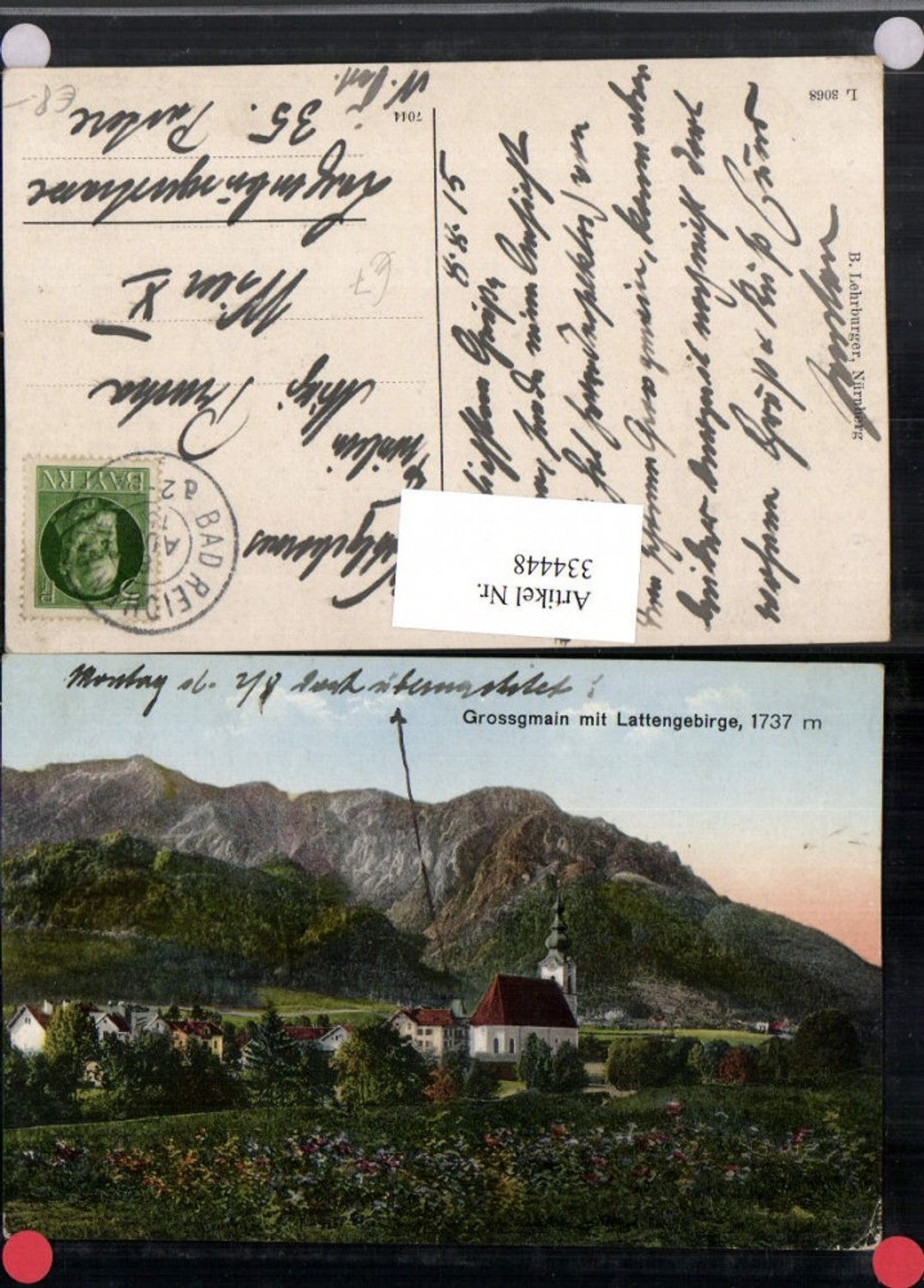 334448, Großgmain Church with Lattengebirge mountain scenery