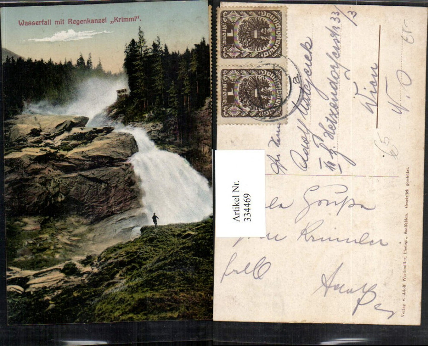 334469,Wasserfall m. Regenkanzel Krimml