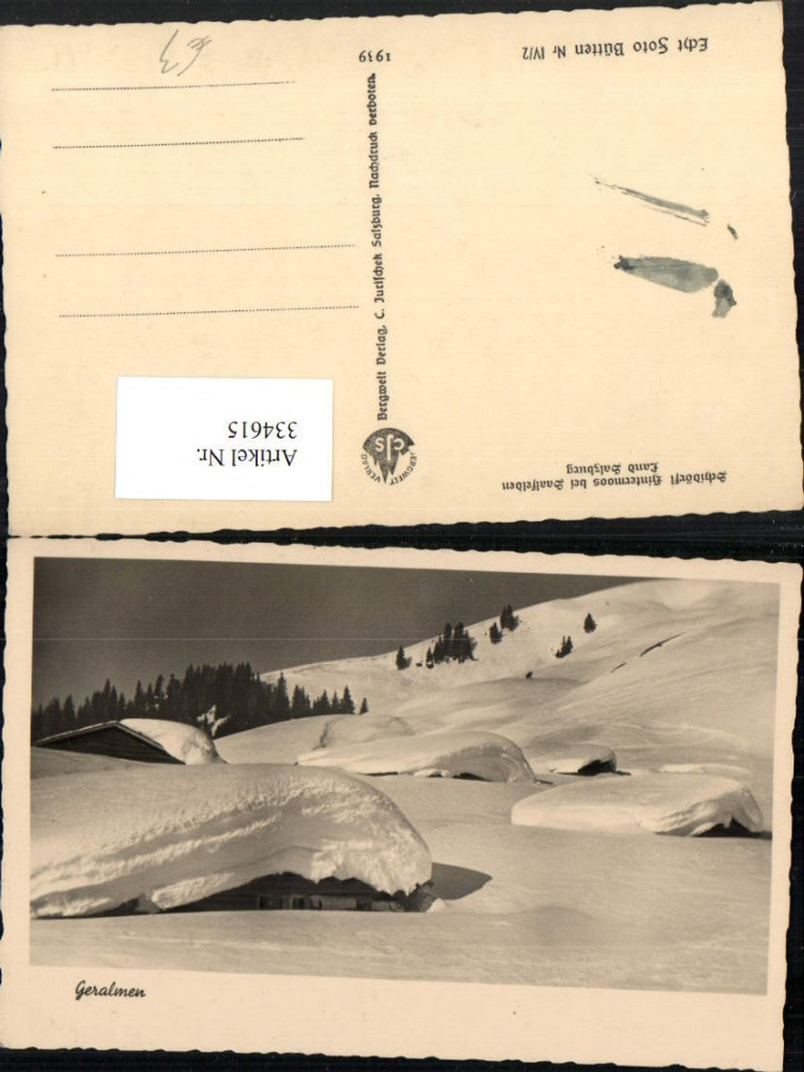 334615,Hintermoos b. Saalfelden Geralmen Almhütten Winterbild