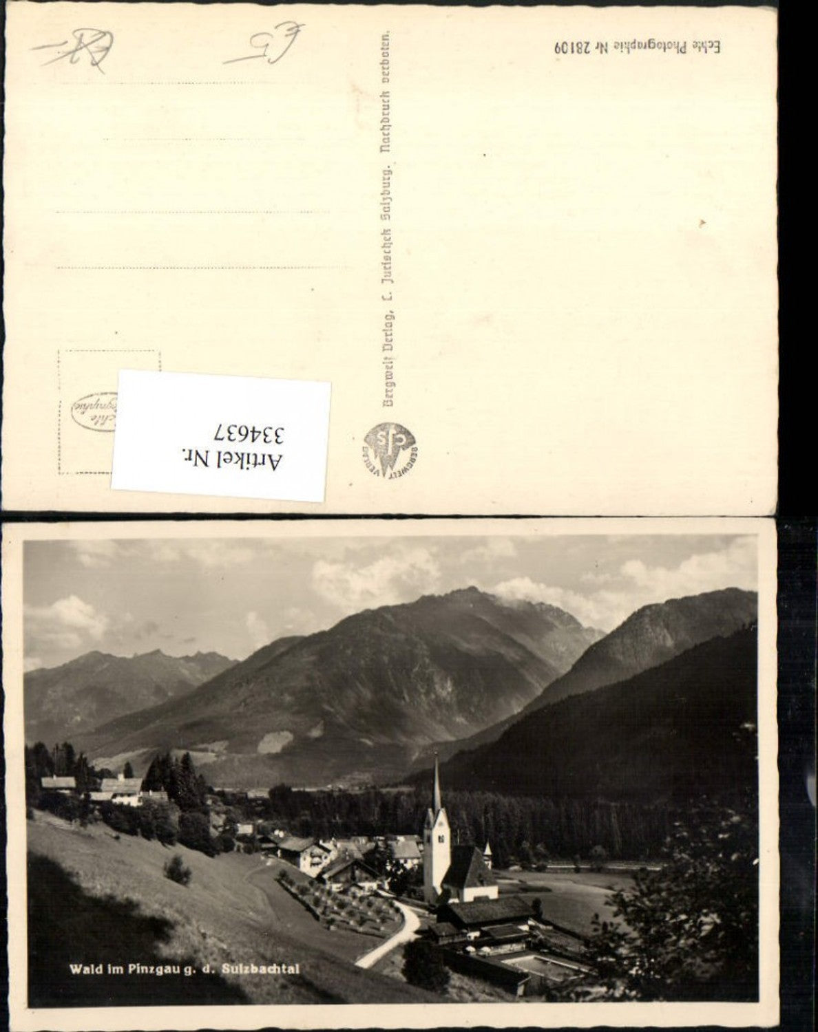 334637,Wald im Pinzgau Totale geg. Sulzbachtal Bergkulisse