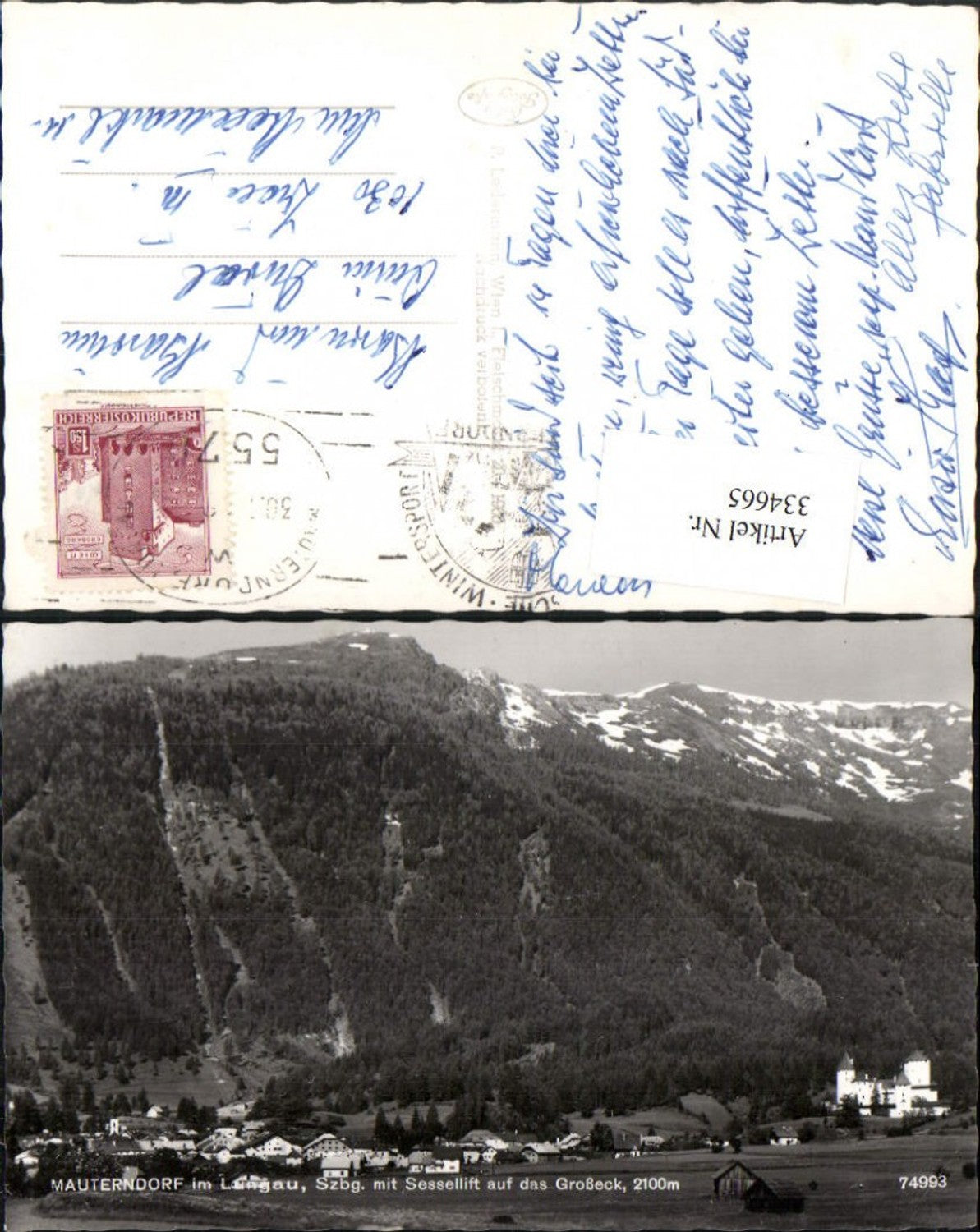 334665,Mauterndorf im Lungau Totale m. Schloss u. Sessellift auf Großeck