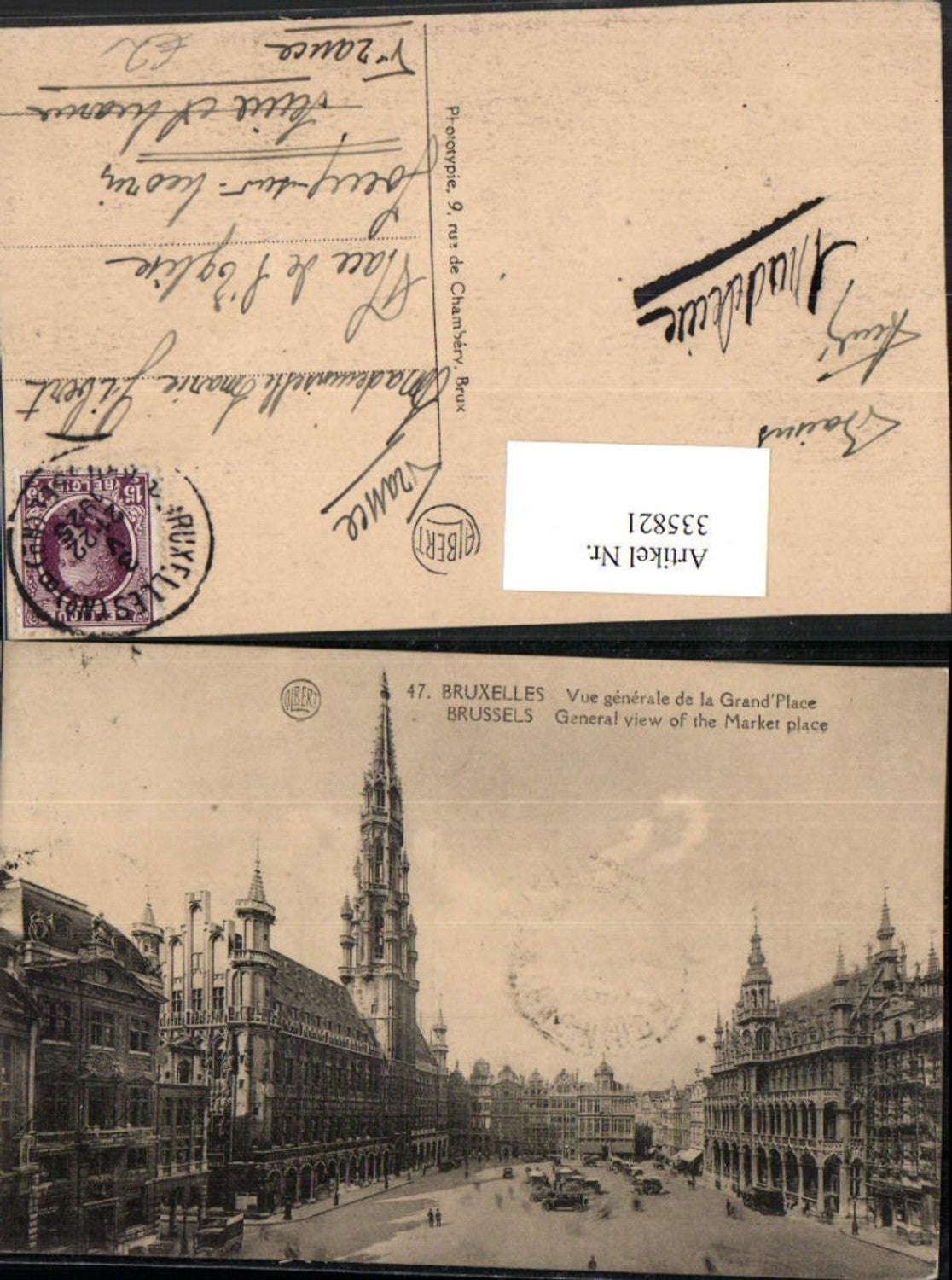 335821,Bruxelles Brüssel General view of the Market place Marktplatz Rathaus