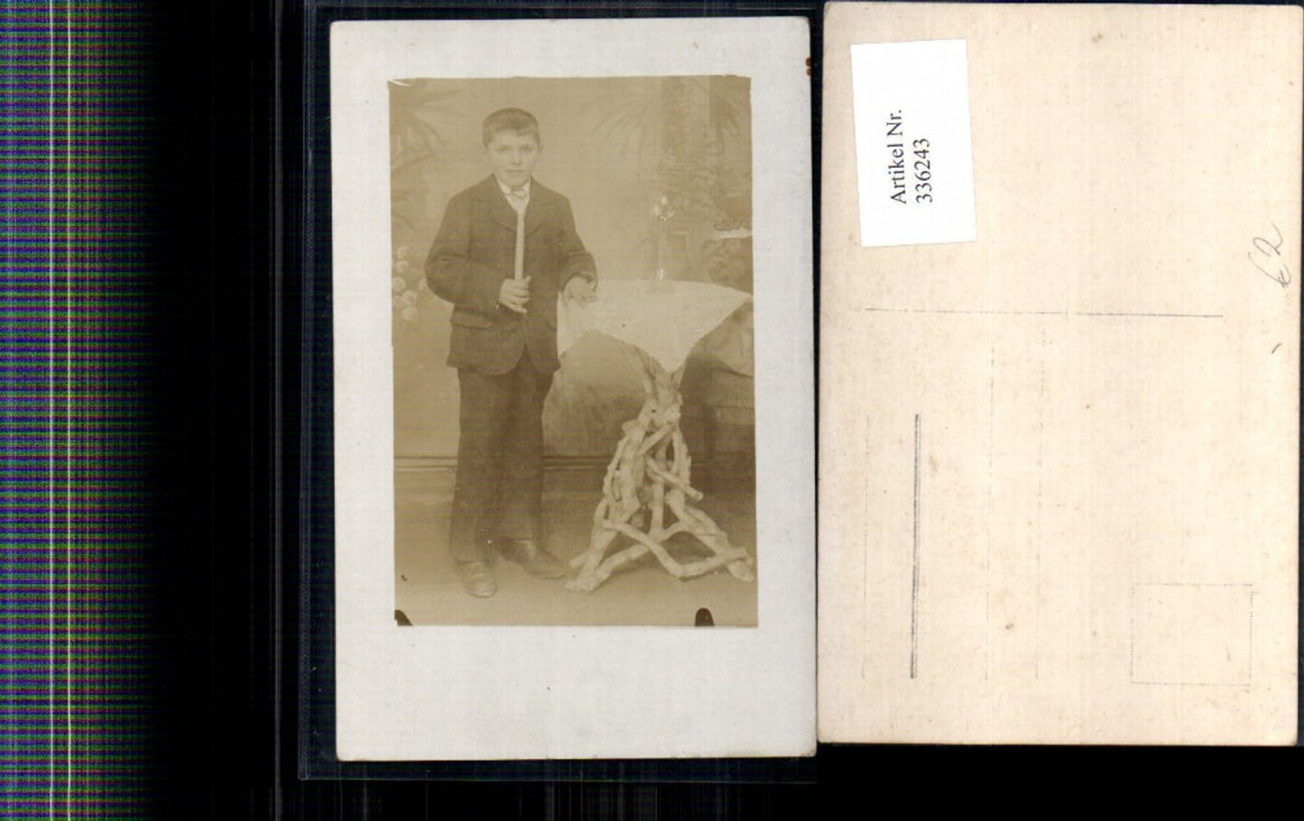 336243,Foto Ak Kind Bub Junge Erstkommunion Kerze