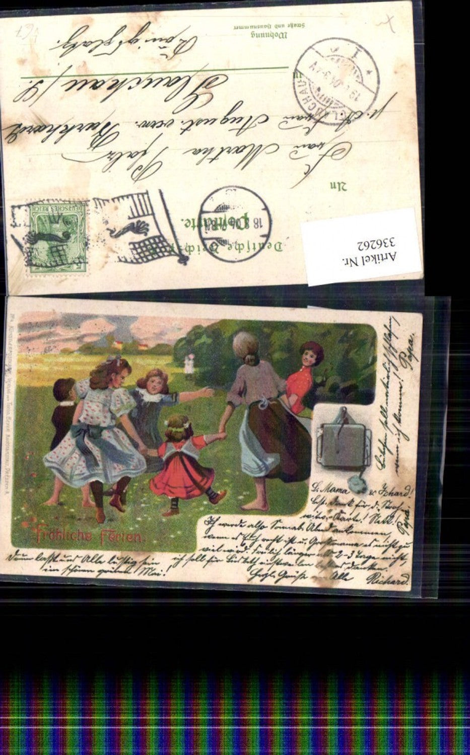 336262,Künstler Litho Kind Kinder tanzen Ringeltanz Fröhliche Ferien pub Theodor Beyer 4