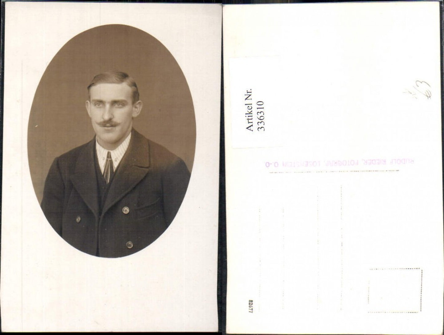 336310,Foto Ak Mann Portrait Passepartout pub Rudolf Rieder Losenstein