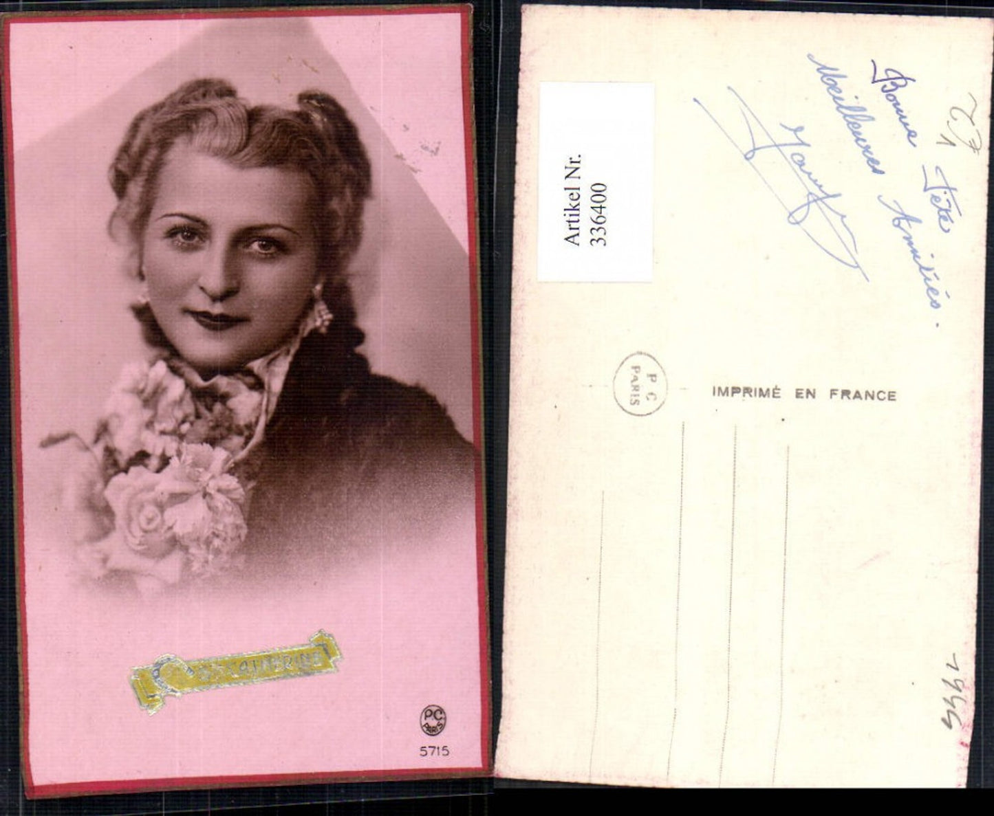 336400,Frau Portrait Ohrringe Blumenstrauß pub P. C. Paris 5715
