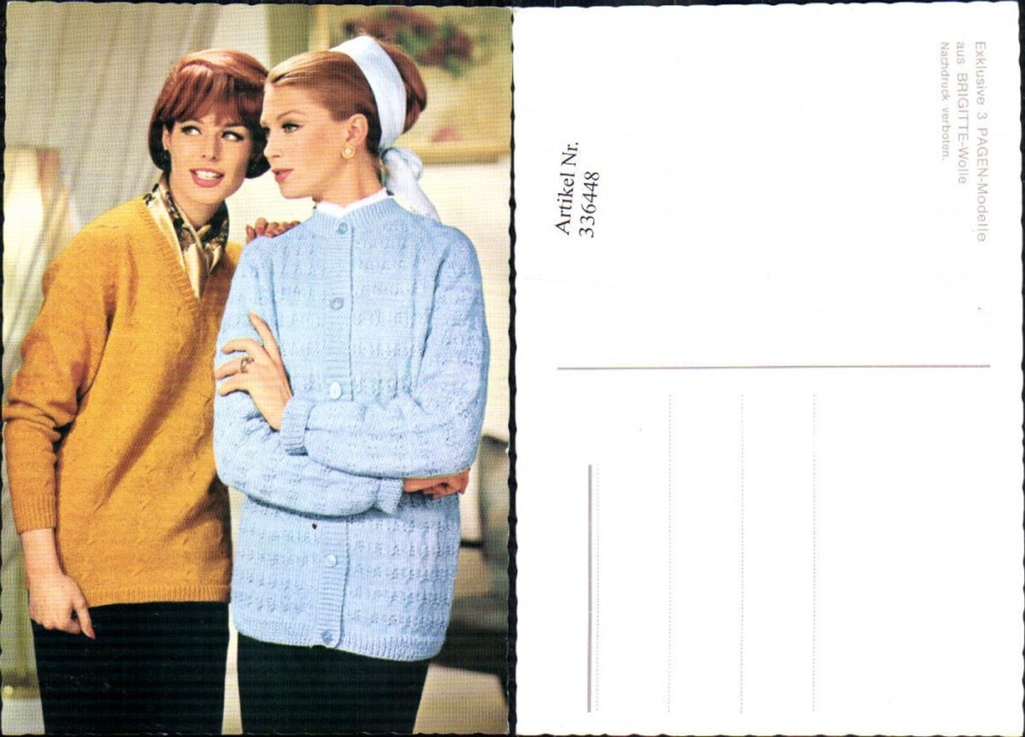 336448,Frauen Reklame 3 Pagen Modelle Brigitte Wolle Strickjacken