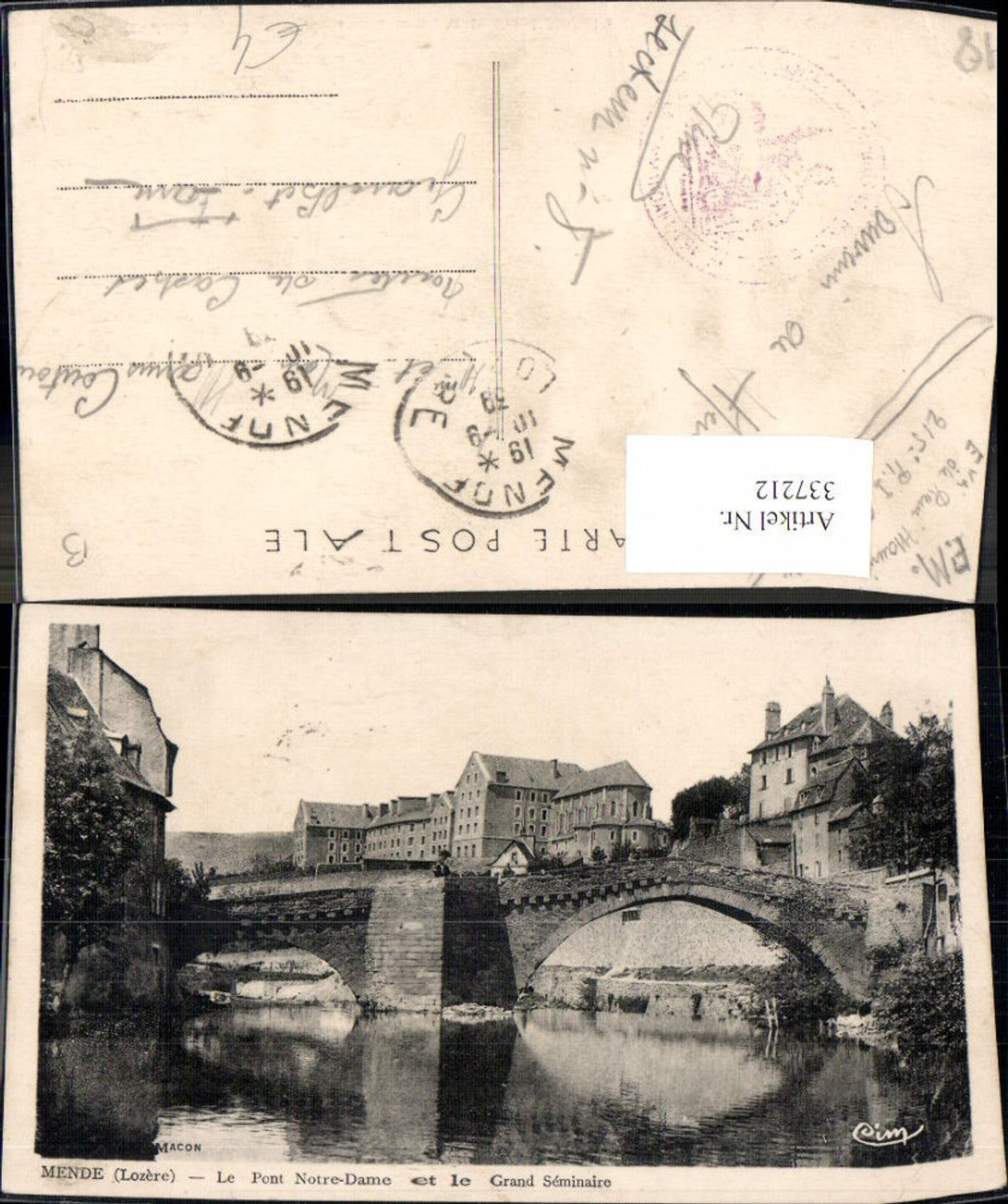 337212,Languedoc-Roussillon Lozere Mende Le Pont Notre Dame et le Grand Seminaire Brücke
