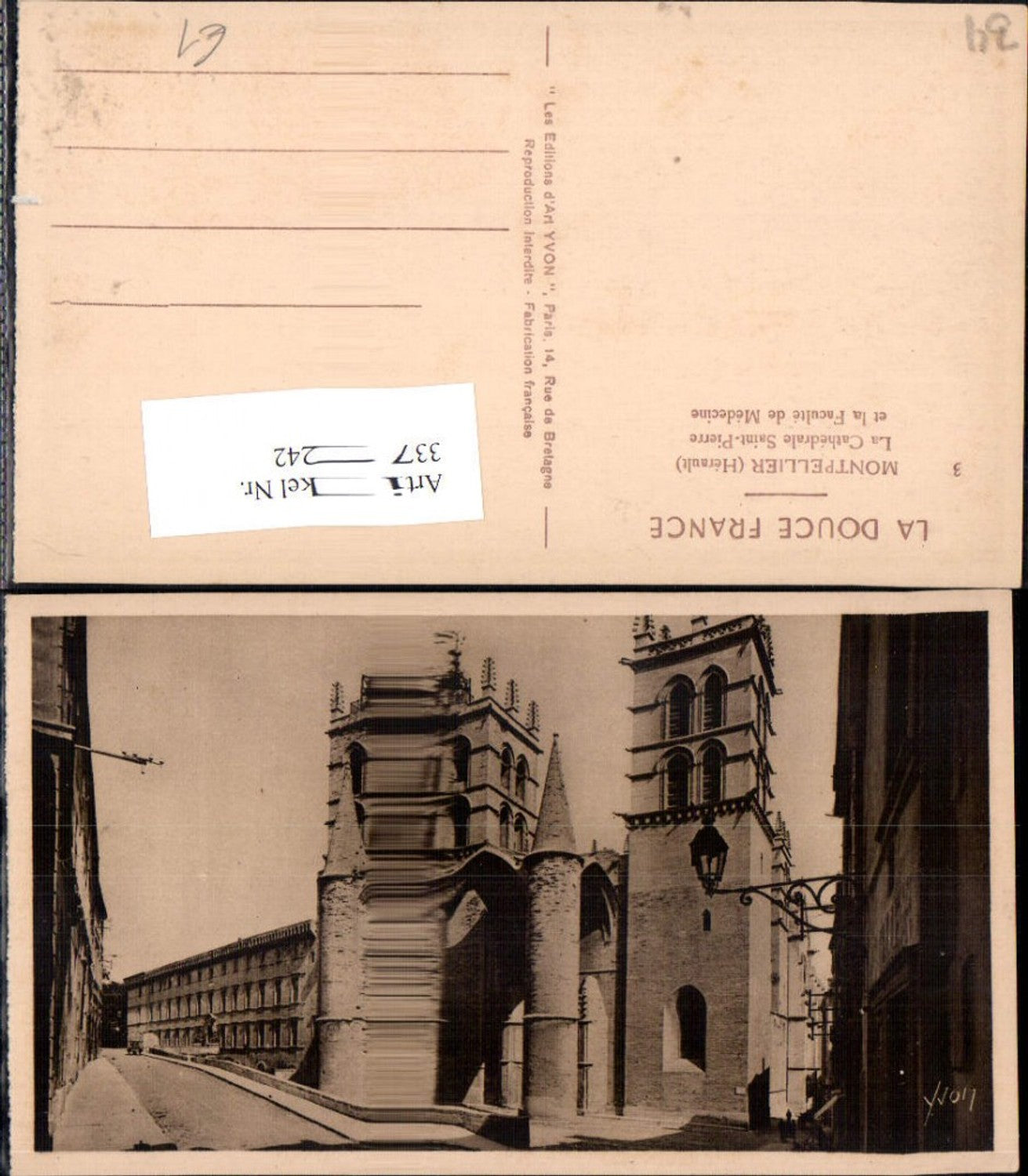 337242,Languedoc-Roussillon Herault Montpellier La Cathedrale Saint Pierre et la Faculte de Medecine