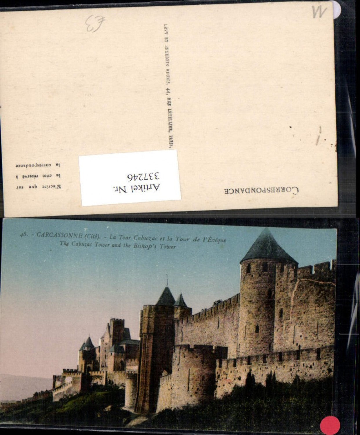 337246,Languedoc-Roussillon Aude Carcassonne Cite La Tour Cabuzac et la Tour de l Eveque Festung Burg