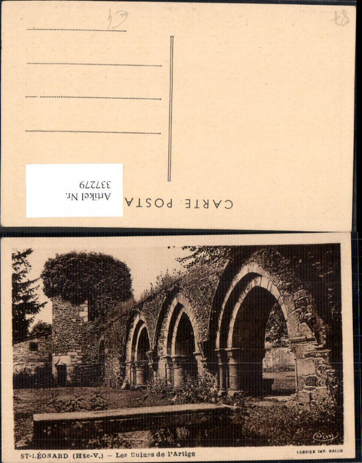 337279,Limousin Haute-Vienne St Leonardd Les Ruines de l Artige Ruine
