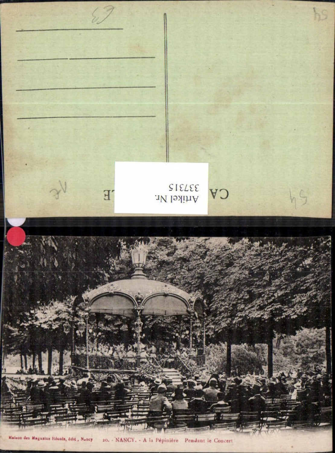 337315,Lothringen Meurthe-et-Moselle Nancy A la Pepiniere Pendant le Concert Pavillon Musik Konzert