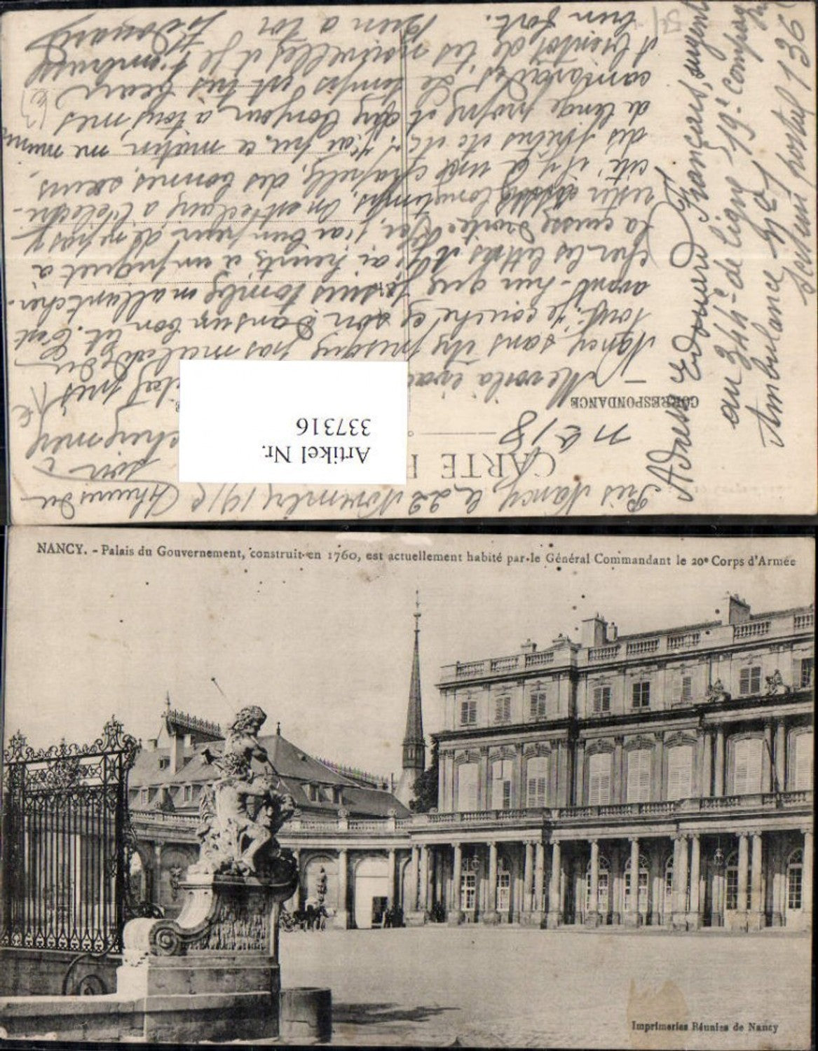 337316,Lothringen Meurthe-et-Moselle Nancy Palais du Gouvernement