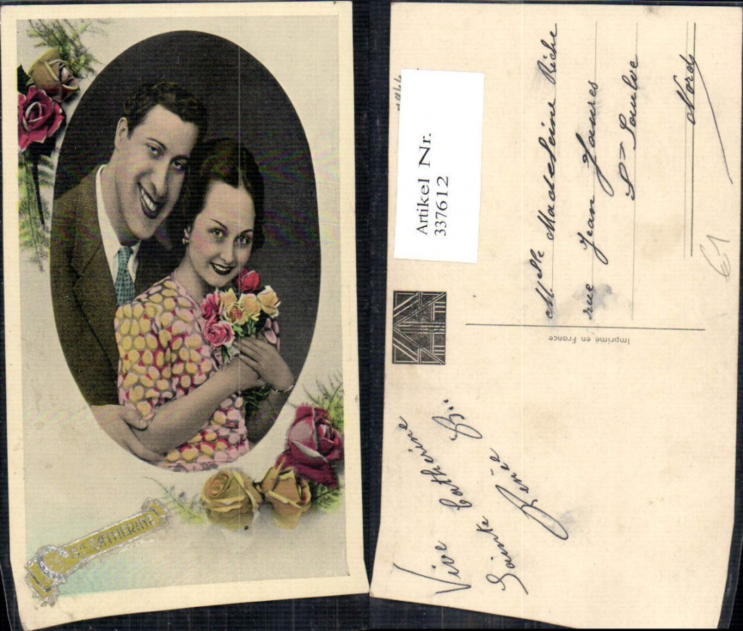 337612,Love Couple Roses Passepartout
