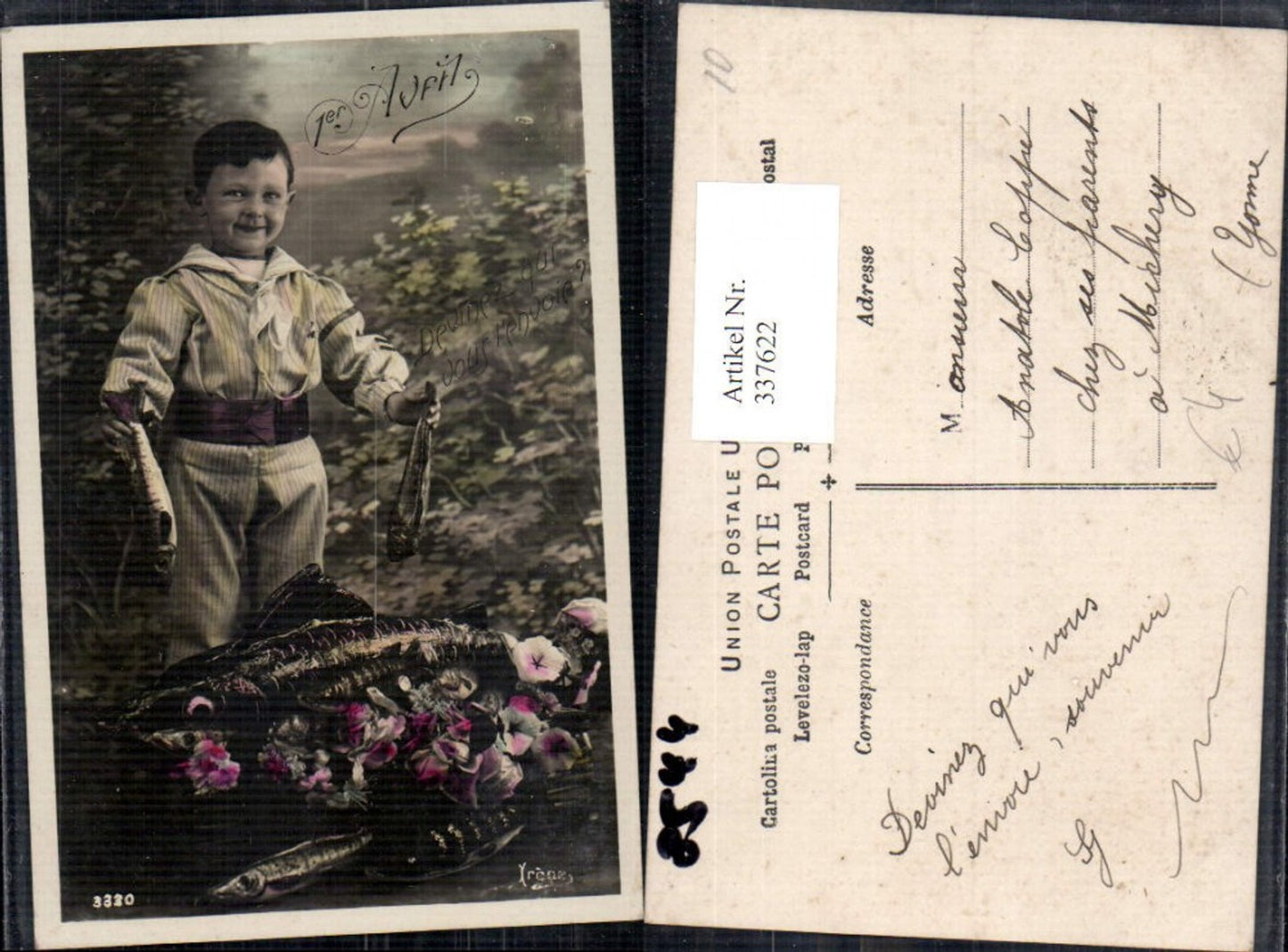 337622,Foto Ak Kind in Uniform Bub Junge Matrosenanzug Riesenbuch Blumen Buch