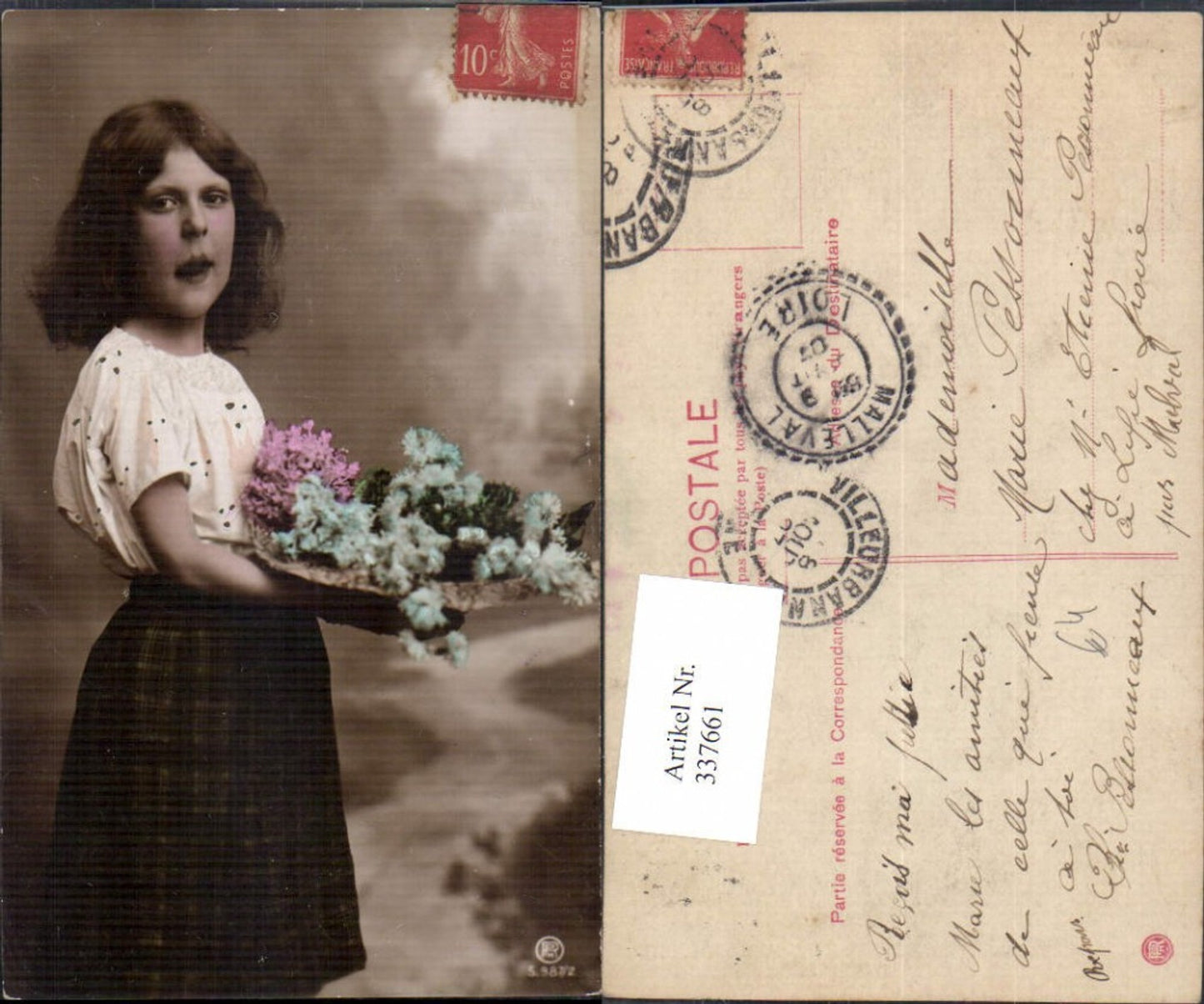 337661, Child girl with flowers in bowl
