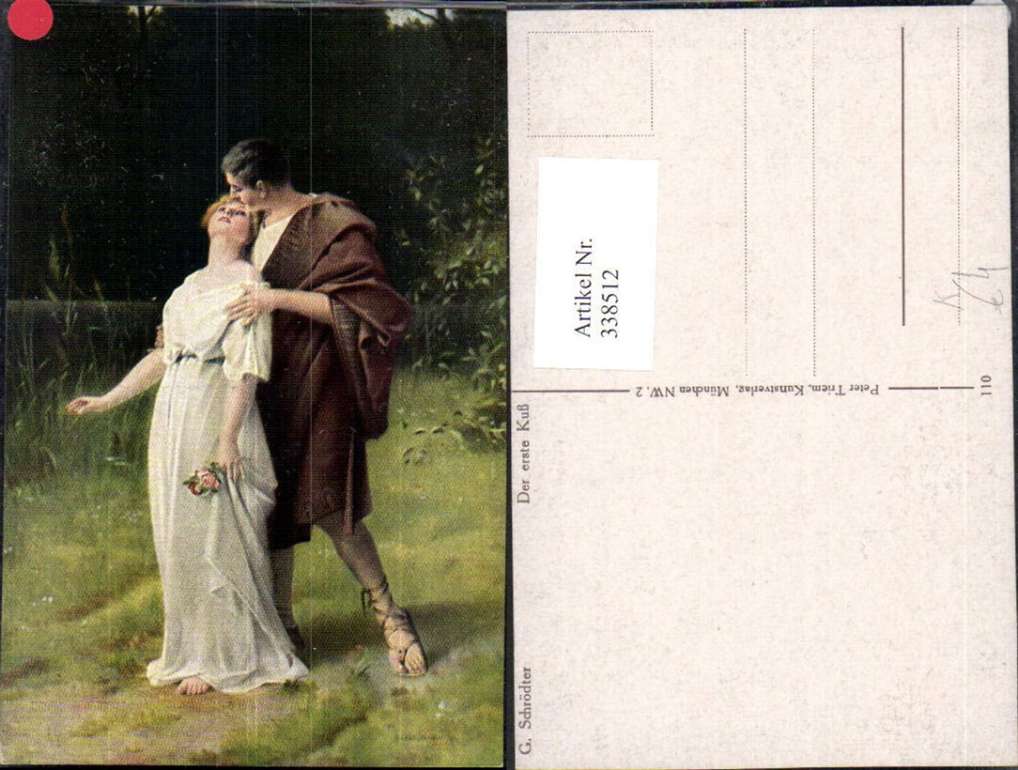 338512,Künstler Ak G. Schneider Der erste Kuss Liebe Paar