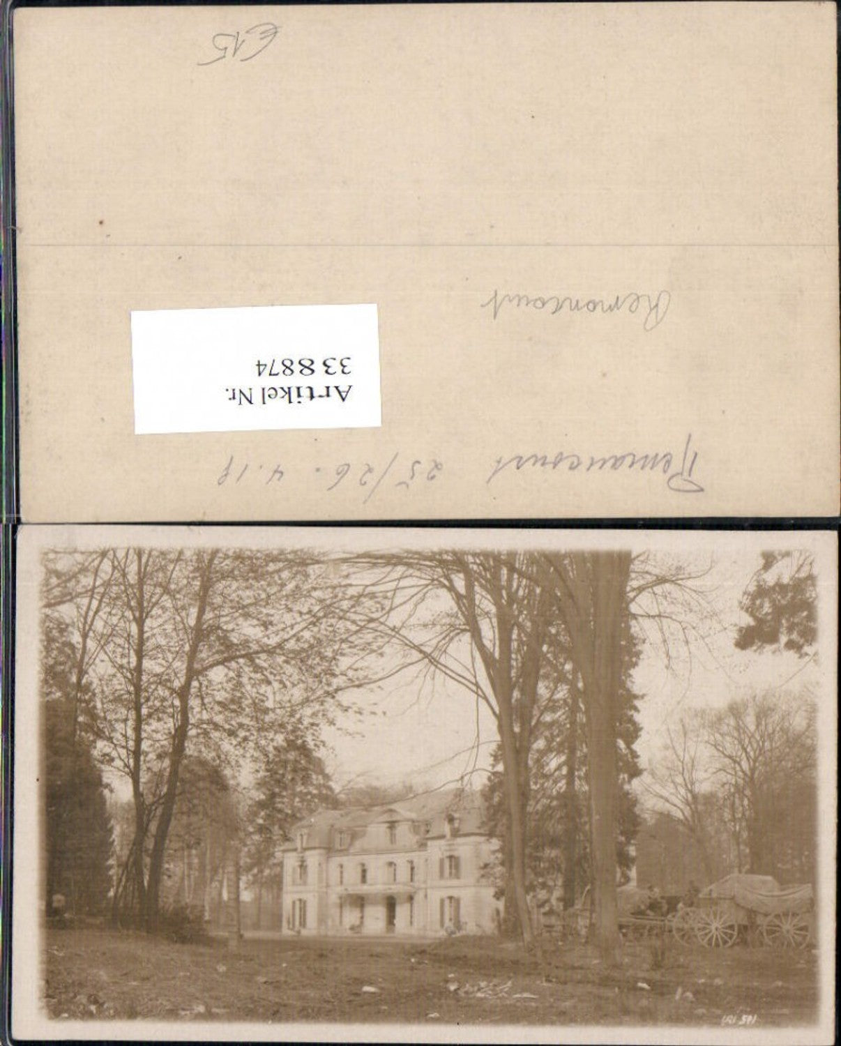 338874,Foto Ak Schloss Kutsche Remoncourt 1918