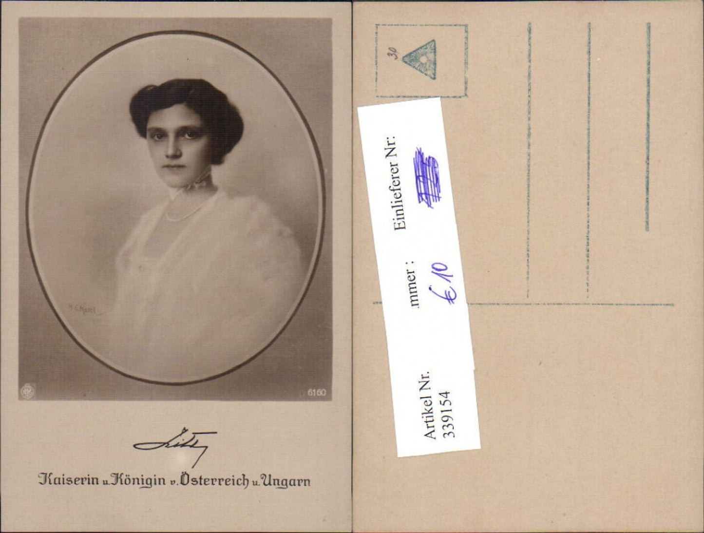 339154,Foto Ak Kaiserin Zita Bourbon Parma Habsburg Ungarn Österreich pub NPG 6160