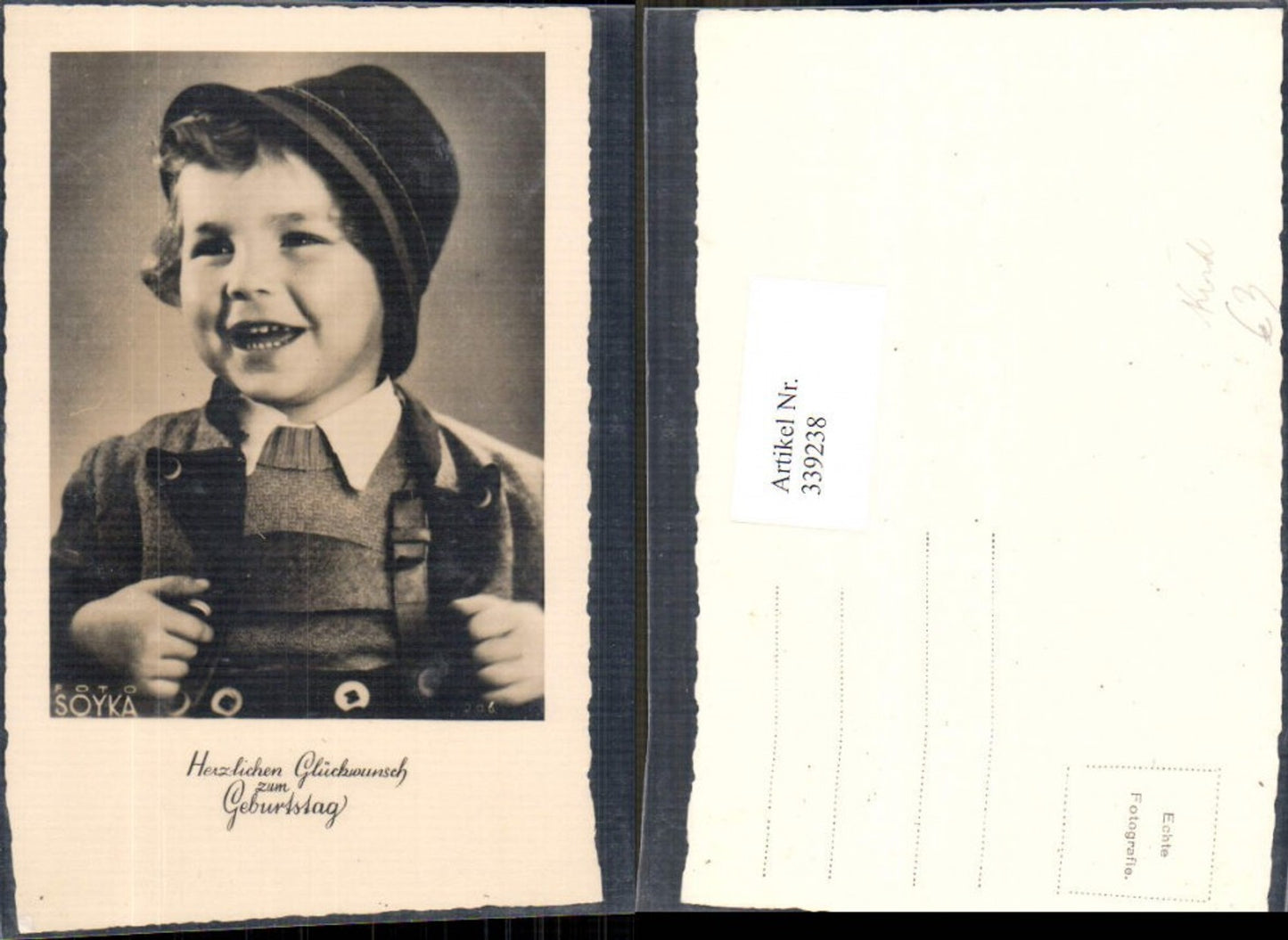 339238,Foto Ak Kind Bub Junge Tracht Hut Geburtstag Passepartout